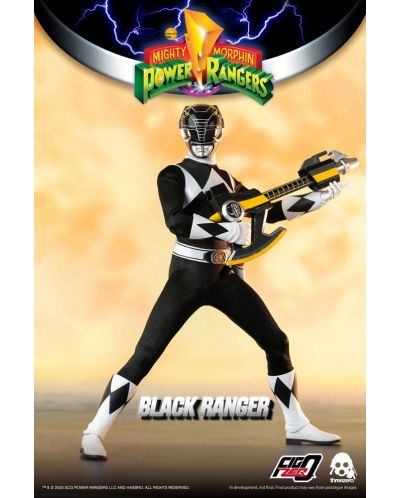 Figurina de actiune ThreeZero Television: Might Morphin Power Rangers - Black Ranger, 30 cm	 - 3