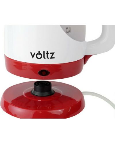 Ceainic electric - Voltz V51230F, 1300 W, 0,9 l, alb/roșu  - 2