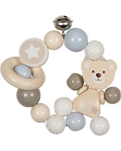 Zrănitoare elastic pentru bebeluși Goki, urs în gri, alb și albastru - 1