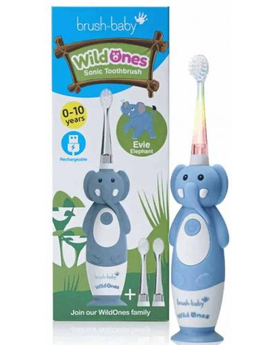Periuţă de dinţi electrică Brush Baby - Wild Ones, Elefant - 6