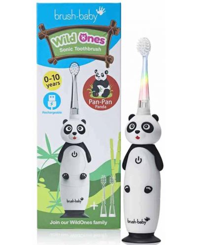 Periuţă de dinţi electrică Brush Baby - Wild Ones, Panda - 5