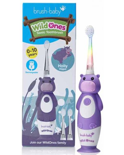 Periuţă de dinţi electrică Brush Baby - Wild Ones, Hippo - 6
