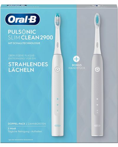 Periuță de dinți electrică Oral-B - Pulsonic Slim Clean 2900, gri/alb - 1