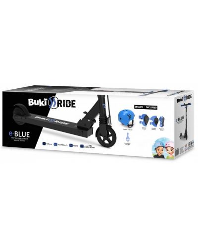 Trotineta electrica  Buki Ride - Albastra, cu accesorii, 125 mm - 4