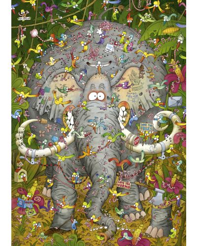 Puzzle Heye de 1000 piese - Viata elefantului, Marino Degano - 2
