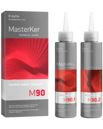 Erayba MasterKer Sistem de ondulare cu keratină si acizi din fructe M90, 2 x 150 ml - 1