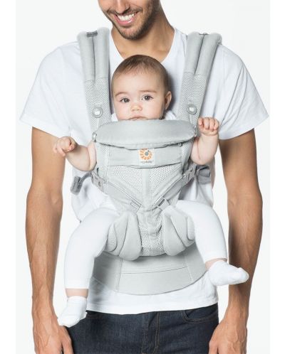 Marsupiu ergonomic Ergobaby Omni 360 - Cool Air Mesh, Pearl Grey