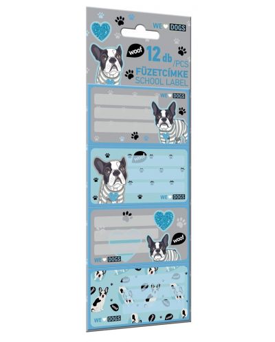 Etichete Lizzy Card We Love Dogs Woof - 12 buc - 1