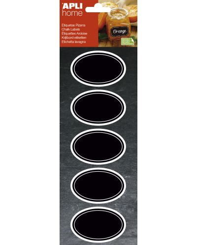 Etichete cu tabla neagra APLI - Oval, 12 bucati - 1