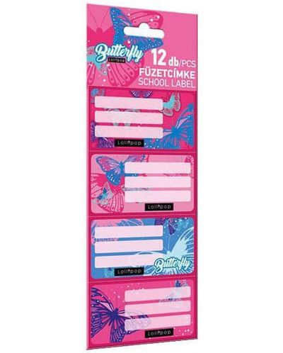 Etichete Lizzy Card Pink Butterfly - 12 bucati - 1