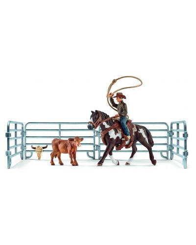 Set figurine Schleich Farm World - Cowboy cu lasou - 1