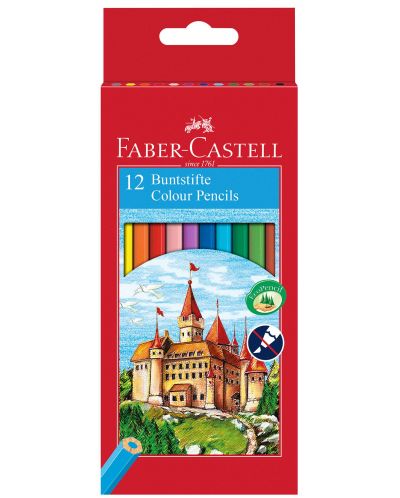 Set creioane colorate Faber-Castell - Castel, 12 culori - 1