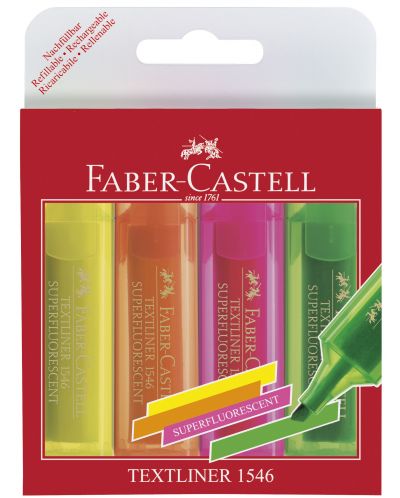 Set Textliner Faber-Castell 1546 - 4 culori neon - 1