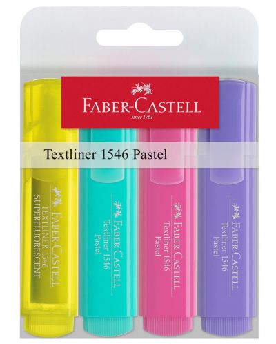 Set textmarker Faber-Castell 1546 - 4 culori, culori pastelate - 1