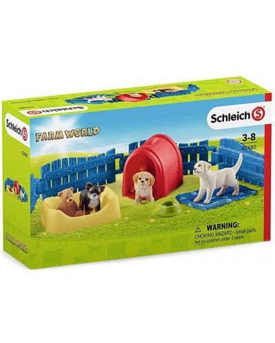 Set figurine Schleich Farm Life Dogs - Cos pentru caini - 7