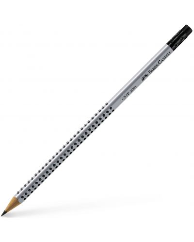 Creion cu grafit Faber-Castell Grip 2001 - HB, cu guma de sters - 1