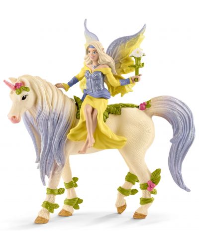 Figurina Schleich Bayala - Zana Syrah, cu un unicorn colorat - 1