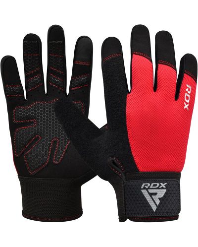 Mănuși de fitness RDX - W1 Full Finger+, roșu/negru - 1