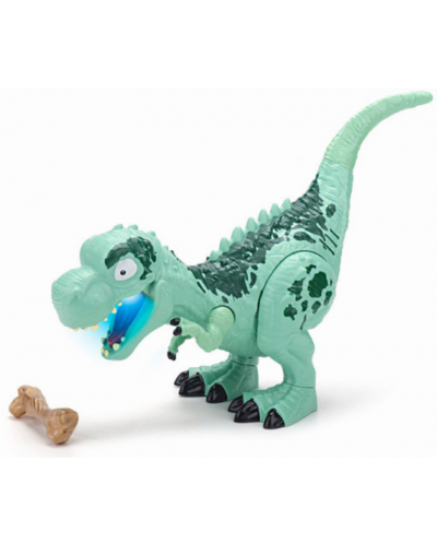 Figura King Me World - Tyrannosaurus rex, cu sunet și lumini, verde - 2