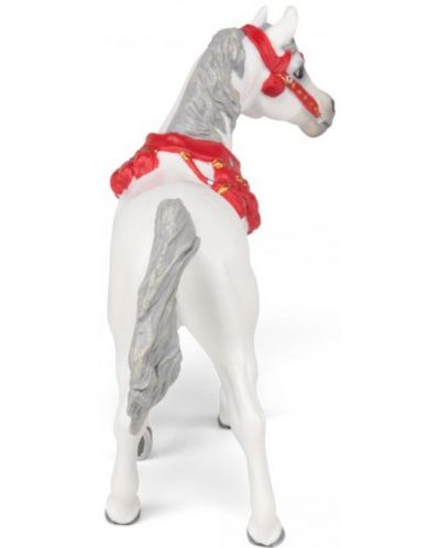 Figurina Papo Horse, Foals and Ponies - Cal arab alb cu ornamente rosii - 4