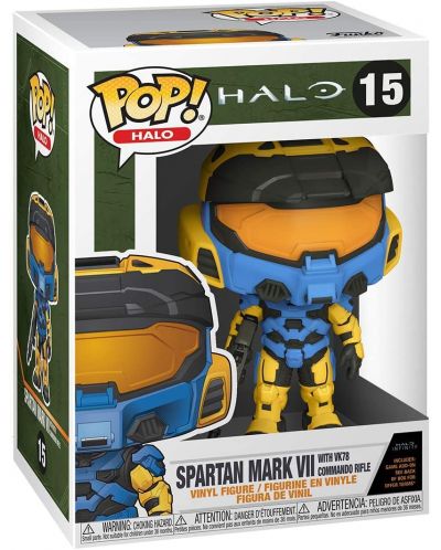 Figurina Funko POP! Games: Halo Infinite - Spartan Mark VII with Rifle, Blue & Yellow #15 - 2