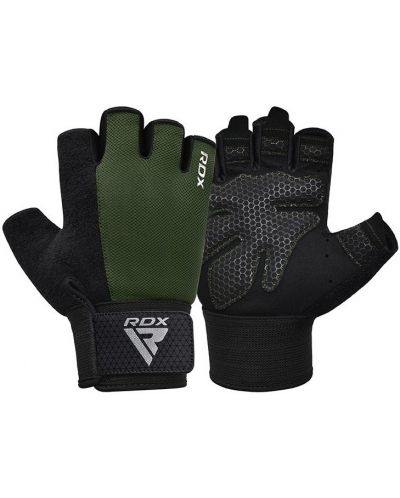 Mănuși de fitness RDX - W1 Half+, verde/negru - 2