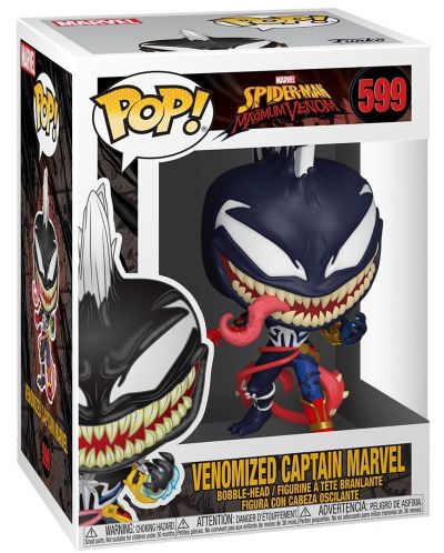 Figurina Funko Pop! Marvel: Max Venom - Venomized Captain Marvel (Bobble-Head), #599 - 2