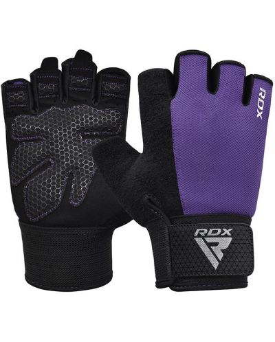 Mănuși RDX Fitness - W1 Half+, violet/negru - 1