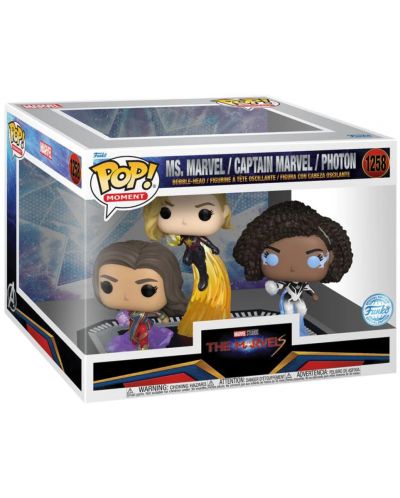 Figurină Funko POP! Moments: The Marvels - Ms. Marvel, Captain Marvel, Photon (Special Edition) #1258 - 2