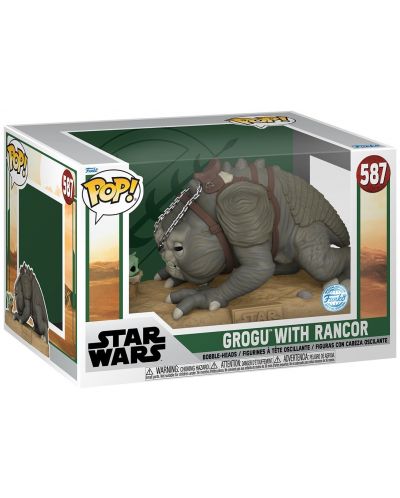 Figurină Funko POP! Television: Book of Boba Fett - Grogu with Rancor (Special Edition) #587 - 2
