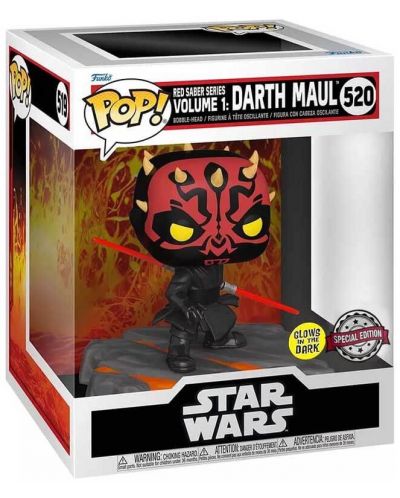 Figurina Funko POP! Deluxe: Star Wars - Darth Maul (Red Saber Series) (Glows in the Dark) (Special Edition) #520 - 2