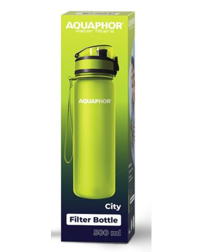 Sticlă filtrantă pentru apă Aquaphor - City, 160007, 0,5 l, verde - 2
