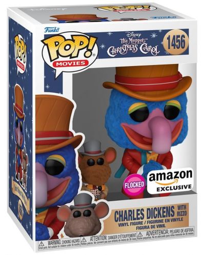 Figura Funko POP! Disney: The Muppets Christmas Carol - Charles Dickens with Rizzo (Flocked) (Amazon Exclusive) #1456 - 2