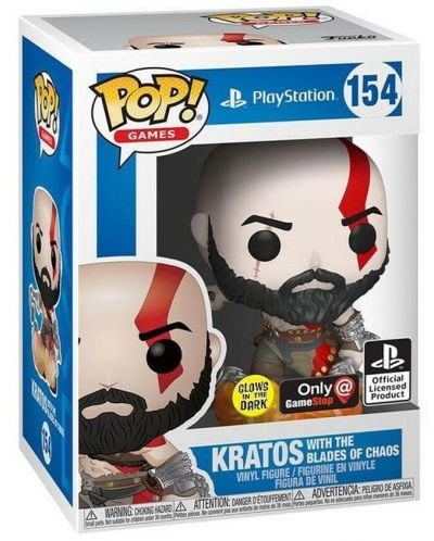 Figurina Funko POP! Games: God of War - Kratos with the Blades of Chaos (Glows in the Dark) #154 - 2