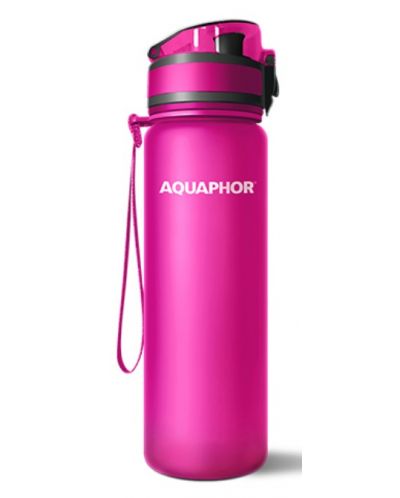 Sticlă filtrantă pentru apă Aquaphor - City, 160008, 0,5 l, roz - 1