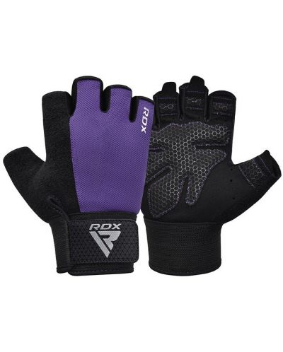 Mănuși RDX Fitness - W1 Half+, violet/negru - 2