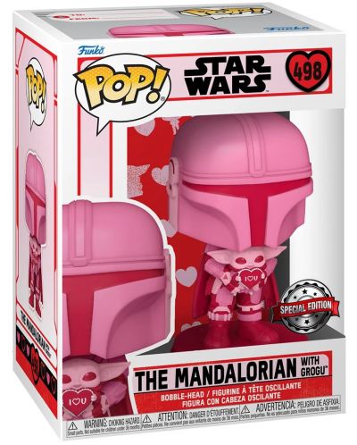 Figurina Funko POP! Valentines: Star Wars - The Mandalorian with Grogu (Special Edition) #498 - 2