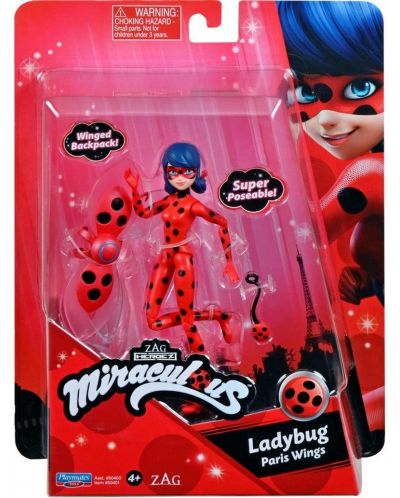 Figurina Playmates Miraculous - Ladybug, Paris Wings	 - 1