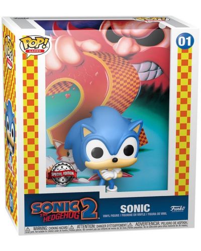 Figurina Funko POP! Game Cover: Sonic The Hedgehog 2 - Sonic (Special Edition) #01 - 2