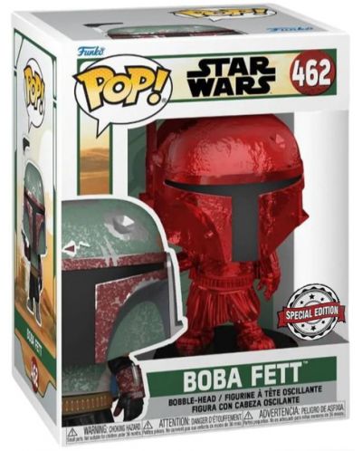 Figurina  Funko POP! Movies: Star Wars - Boba Fett (Red Chrome) (Special Edition) #462 - 2