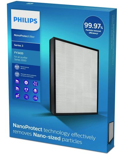 Filtru Philips - 3000i FY3433/10, NanoProtect, HEPA, alb/negru - 2
