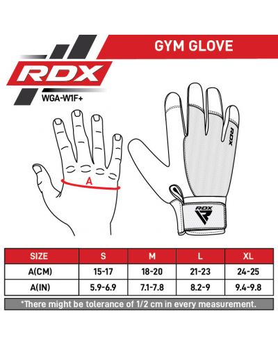 Mănuși de fitness RDX - W1 Full Finger+, gri/negru - 9