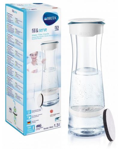 Carafă filtrantă pentru apă BRITA - Fill&Serve Mind, 1.3 l, turcoaz - 5
