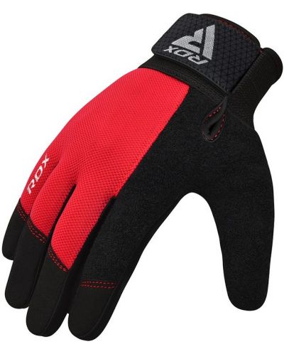 Mănuși de fitness RDX - W1 Full Finger+, roșu/negru - 5