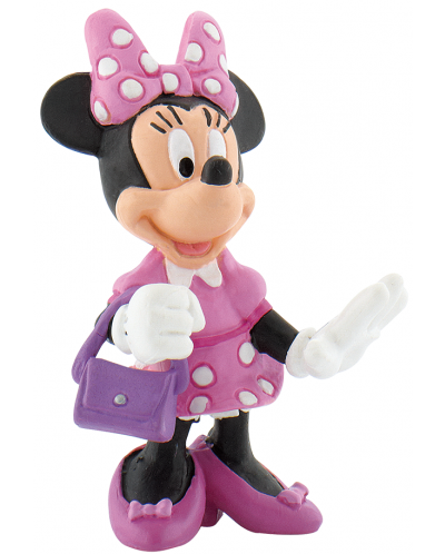 Figurina Bullyland Mickey Mouse & Friends - Minnie Mouse, cu gentuta - 1