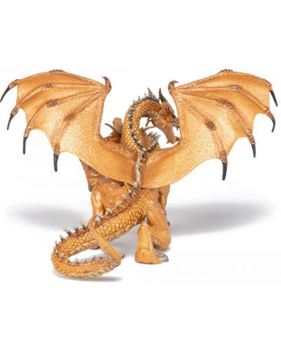 Figurina Papo Fantasу World - Dragon cu doua capete, auriu - 3