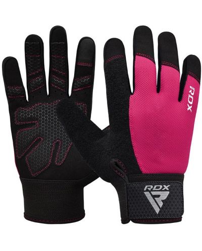 Mănuși de fitness RDX - W1 Full Finger+, roz/negru - 1