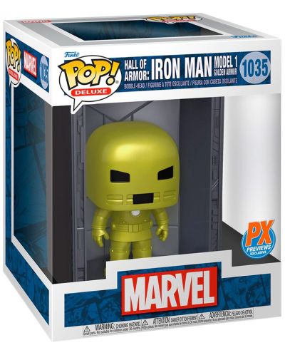 Figurina Funko POP! Deluxe: Iron Man - Hall of Armor (Model 1 Golden Armor) (Metallic) (PX Previews Exclusive) #1035 - 2