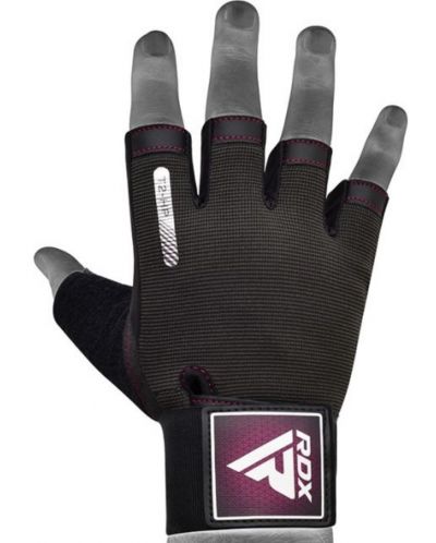 Mănuși de fitness RDX - T2 Half, negru/roz - 2