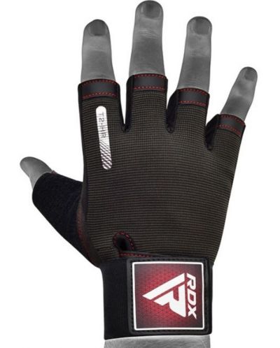 Mănuși de fitness RDX - T2 Half, negru/roșu - 2